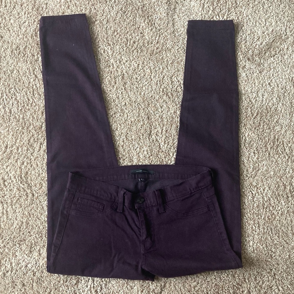 Flying monkey eggplant low rise skinny sz 29